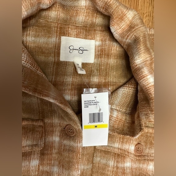 Jessica Simpson NWT Romi long plaid flannel button up sz Medium 20” p2p - Picture 6 of 10
